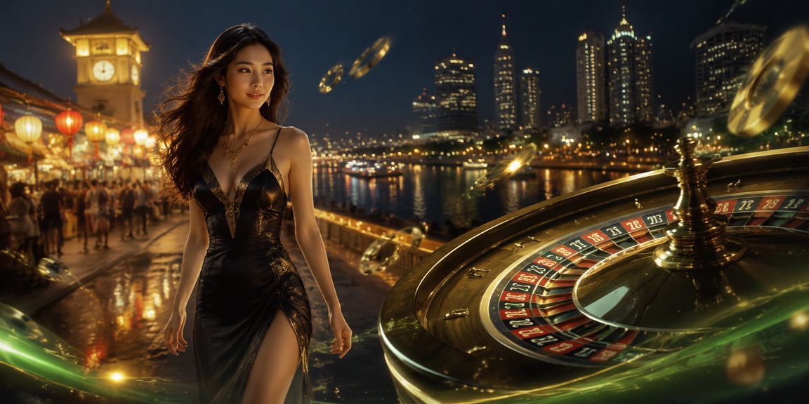 Bàn Roulette sôi động tại chợ đêm Hồ Chí Minh – không khí casino trực tuyến spinning